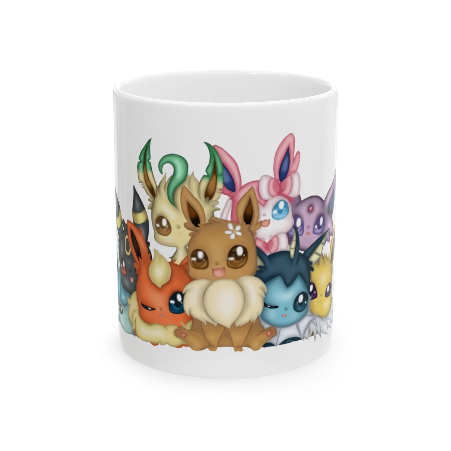 Eeveeloutions Ceramic Mug - Perfect for Pokemon Fans, Gift for Gamers, Cute Coffee Cup, Collectible Mug, Fun Halloween Decor